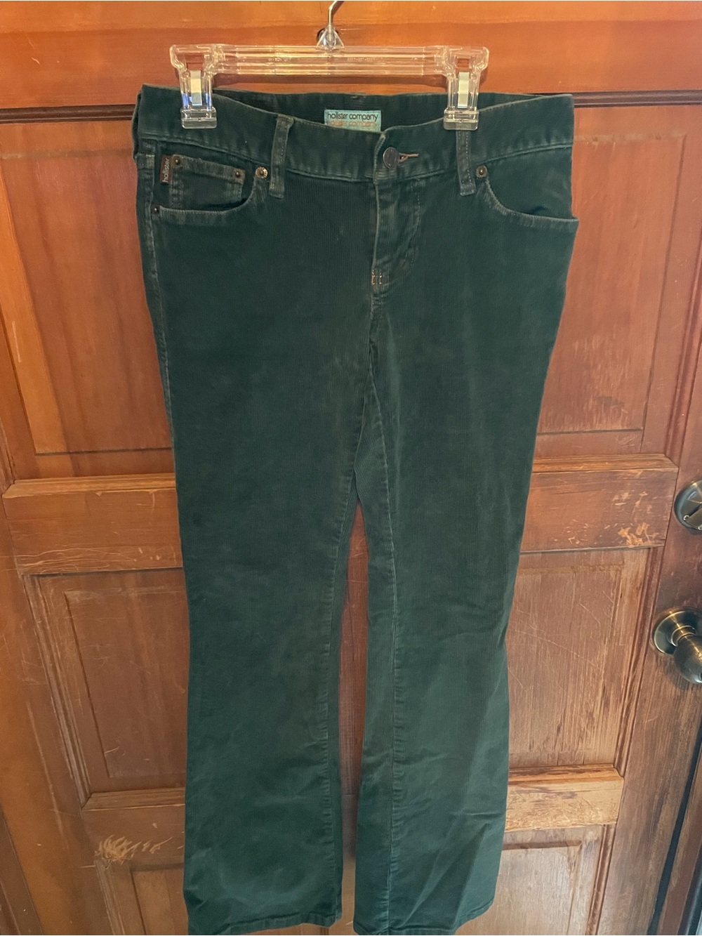 Hollister Dark Green Corduroy Flare Jeans
